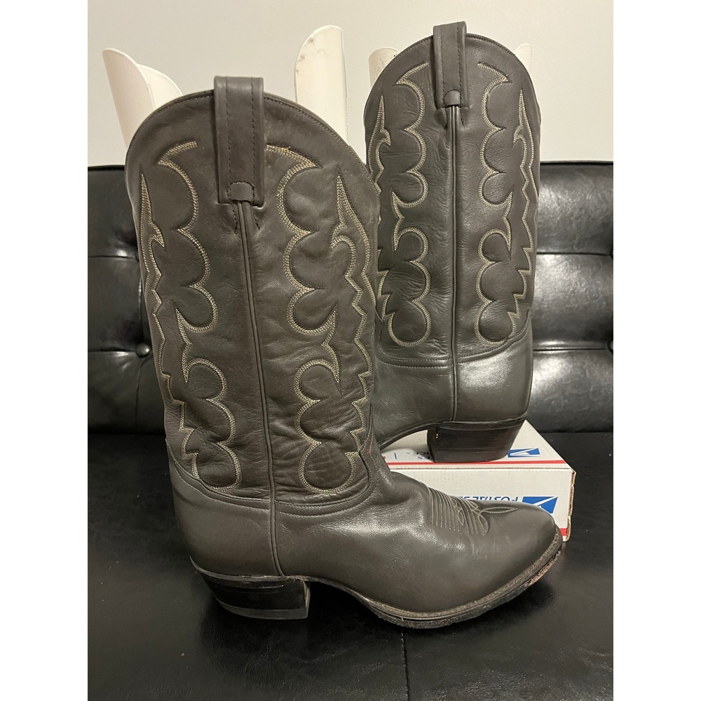 Vintage Tony Lama Grey Leather Western Boots